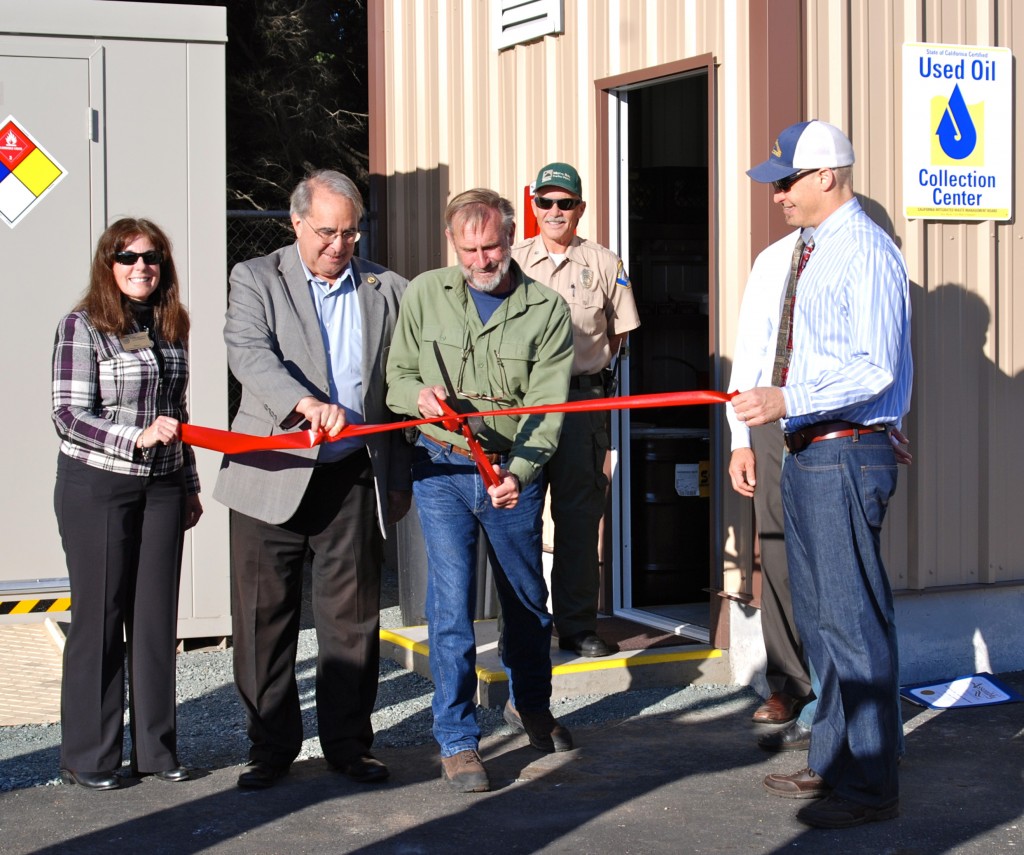 Ribbon cutting on oil recycling facility