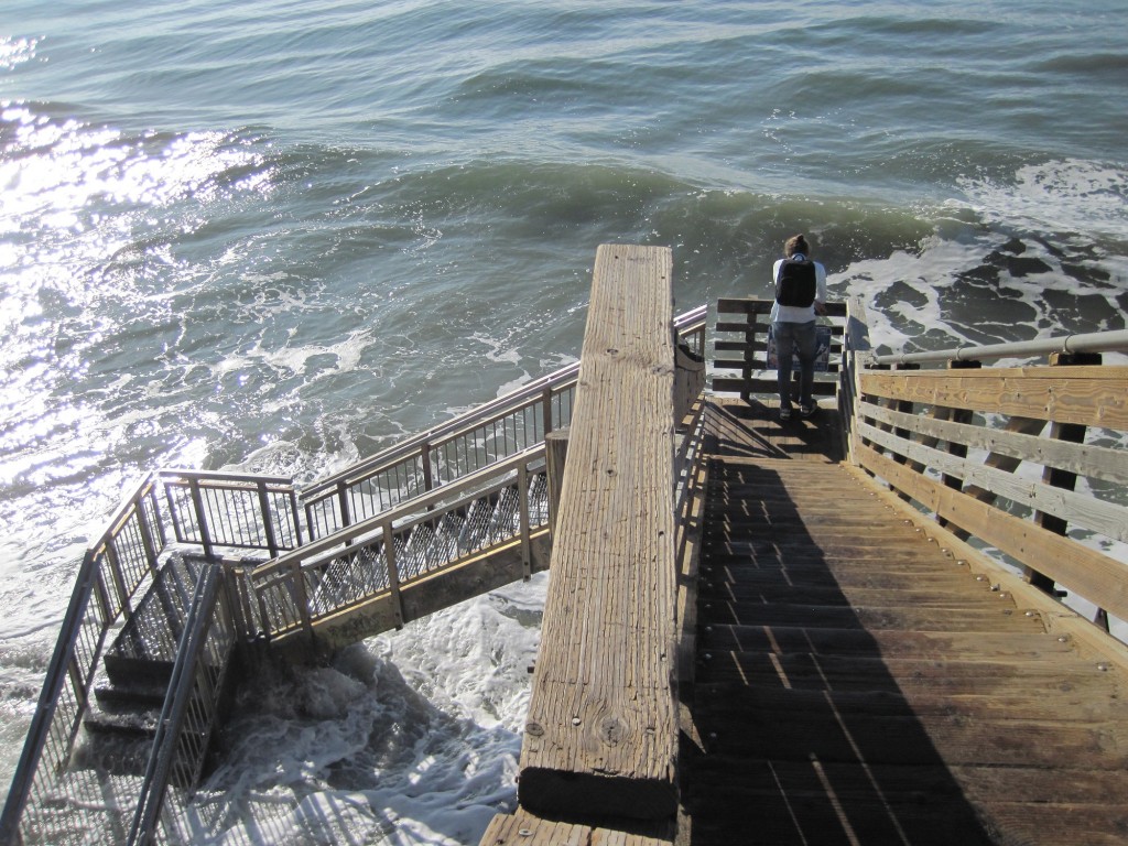 Stairwell in Isla Vista consumed by King Tide