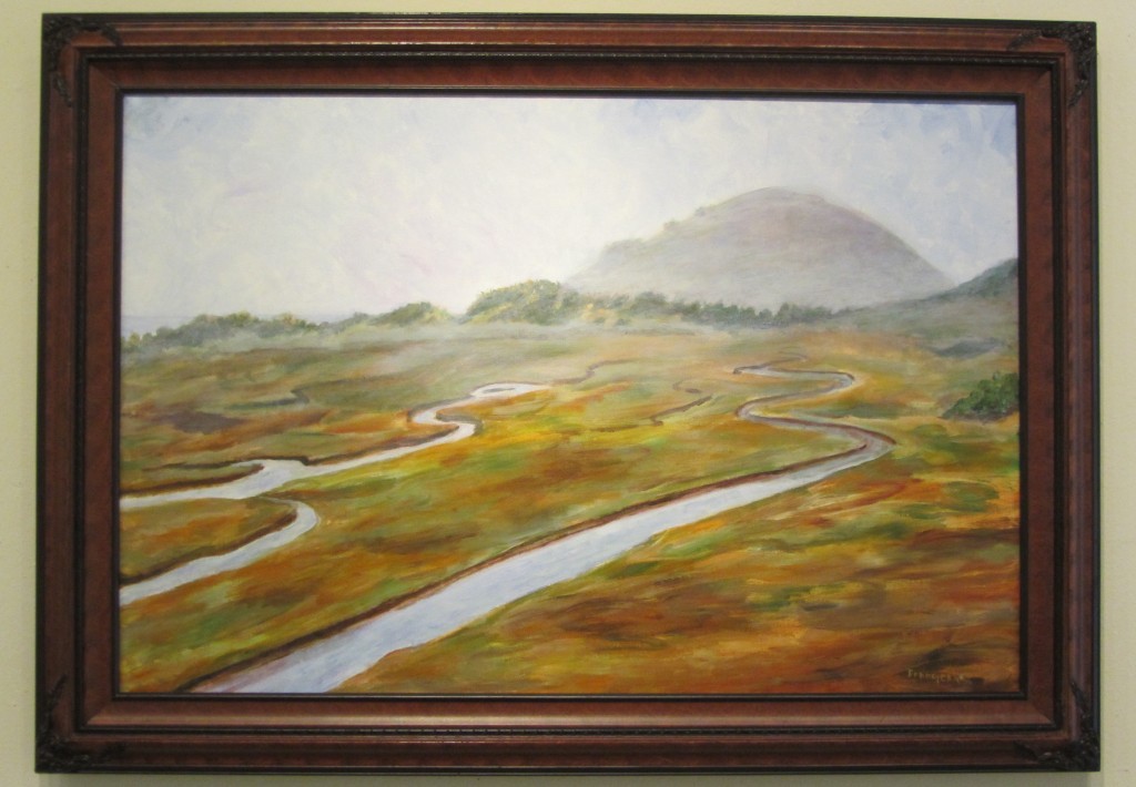 Franczeska Angel's acrylic painting "Estuary/Morro Bay Fog"