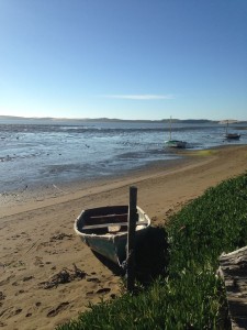 The beach near the Baywood Pier at low tide.