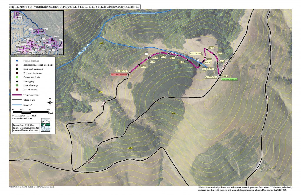 This map shows different project sites along Dairy Loop.