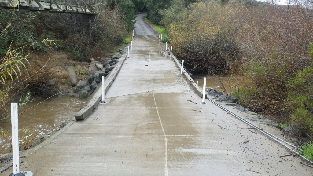 Chorro Creek at Canet Road was at 6 feet on Thursday, January 19. 