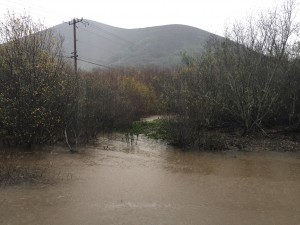 The water at Twin Bridges rises with stormwater.