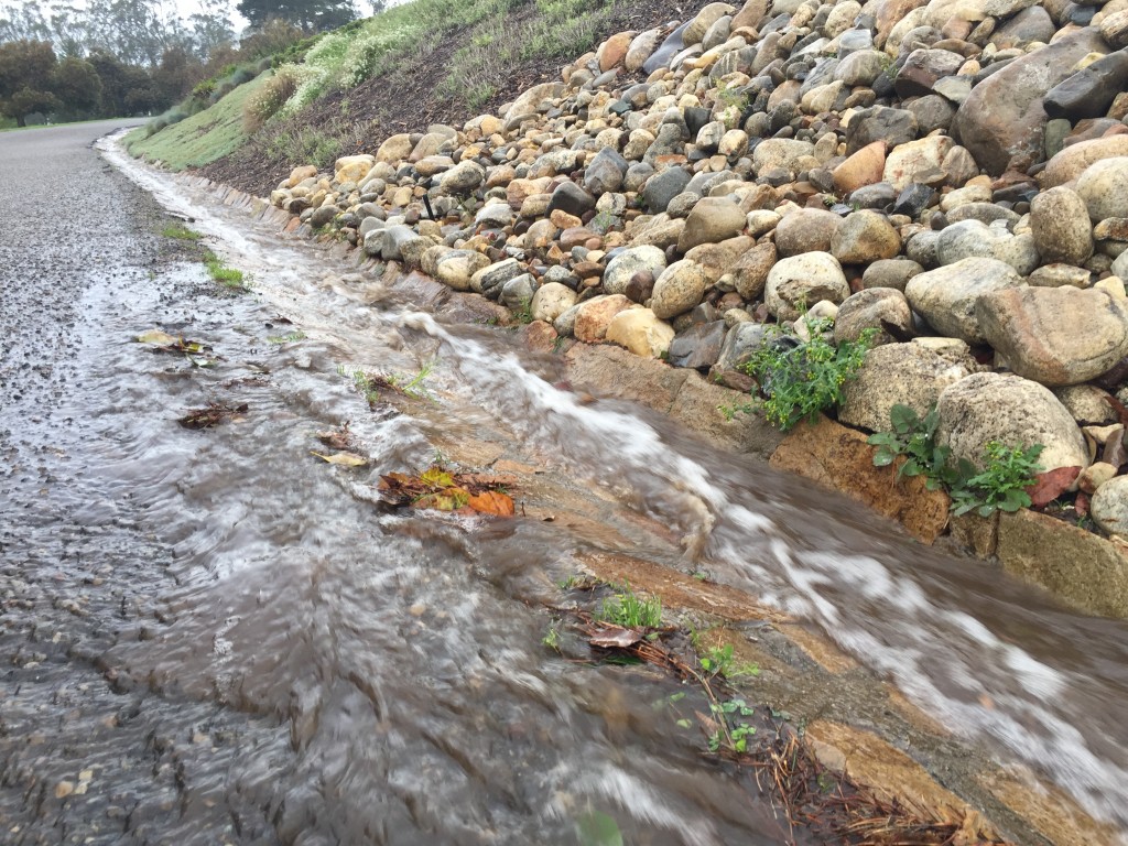 Stormwater gutter runoff upper state park road 1-12-17 3
