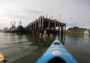 Dennis (ahead) and I, en route to the south t-pier in Morro Bay.