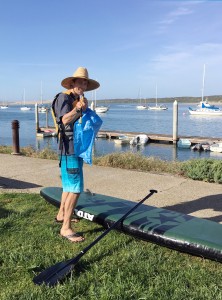 Shane Bennett, Morro Bay National Estuary Program Monitoring Coordinator, gets ready to head out on the bay to pitch in on Earth Day.
