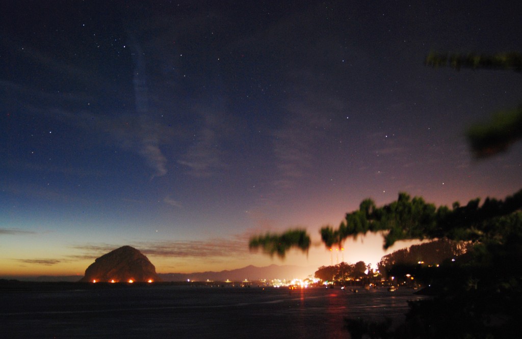 View from Morro Bay Natural History Museum at Sunset.