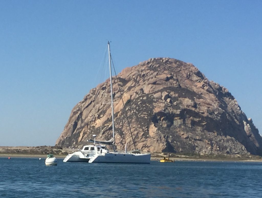 Jennifer Ruesink conducts her survey via this 42-foot catamaran. 