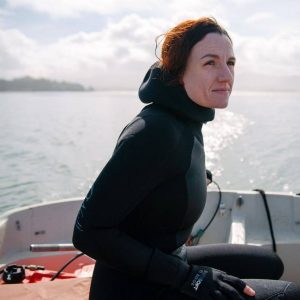 Graduate student Erin Aiello's studies focus is on eelgrass in Morro Bay.