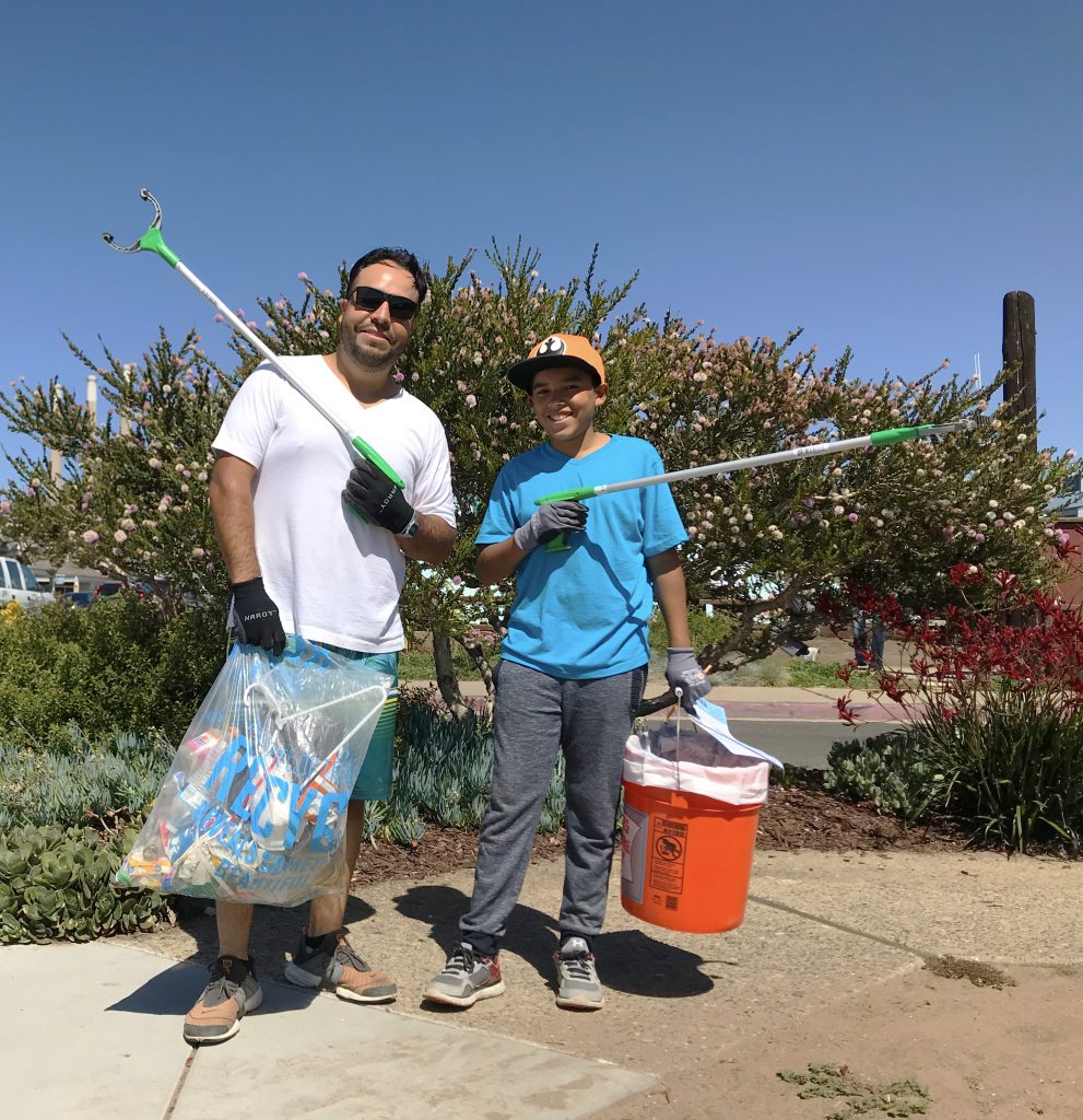 This father and son duo picked up trash for the full three-hours of the cleanup. They worked together to pick up a lot of bottles, cans, and other food-packing waste. Thank you!