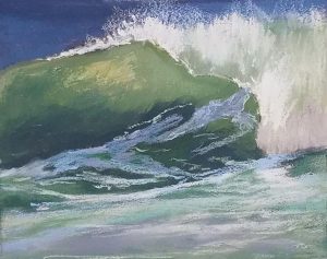 Sundance, a painting by Denise Schryver. Painted at the dog beach between Cayucos and Morro Bay.