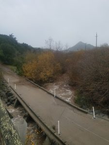 Chorro Creek reached 11.65ft at Canet Road – 0.45ft from crossing the bridge.