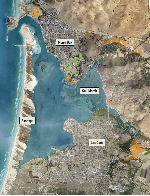 Sea Level Rise map with labels