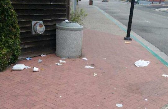 Trashcan on the Embarcadero overflows