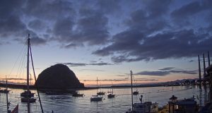 Morro Rock sunset with clouds