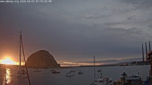 Morro Rock glow with boats