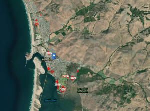 Monarch count locations from North Morro Bay through Los Osos.