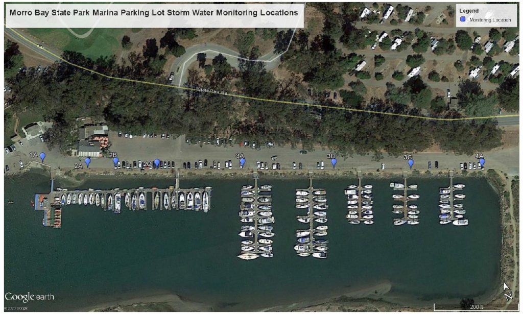 This map shows the eight sites sampled for stormwater runoff. 