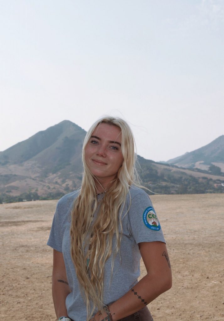 Natt on top of Terrace Hill open space in San Luis Obispo. Natt and Ryan work with the City of San Luis Obispo biologist, Freddy Otte, to protect and maintain city open spaces.