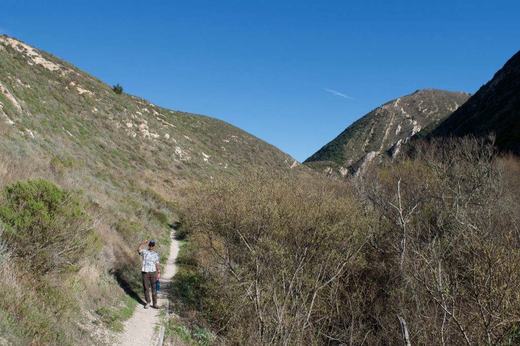 Ryan and Natt having a great day as Watershed Stewards Program Corps Members while hiking in beautiful Montaña de Oro State Park to collect educational content for Creek Lands Conservation. 