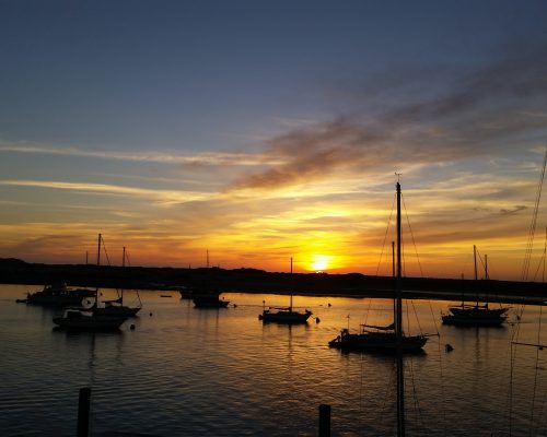 Sunset and boats